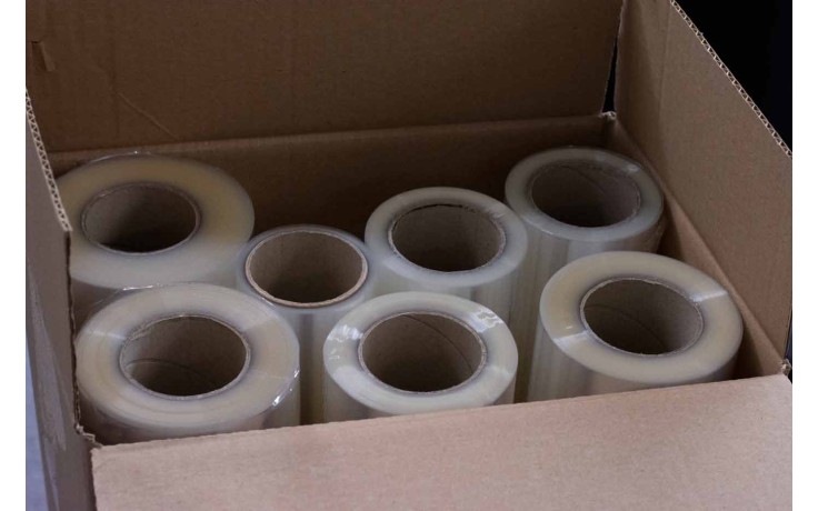 Cellofan 2-quality notfull rolls, wide 75cm rolls, ~17 kg box