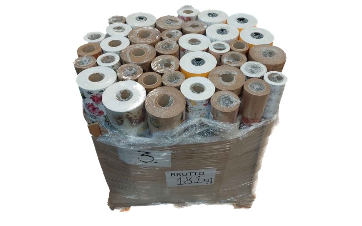 Production surplus, 75cm paper rolls, ½Eur 225kg nro3.