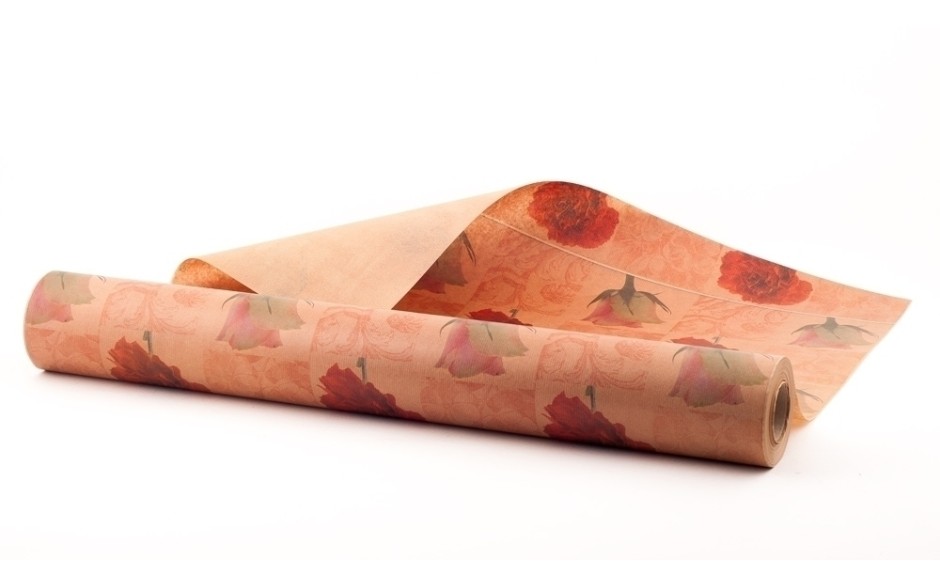 PRINTED PACKING PAPERS Valencia Brown 40 gr, 75 cm, 8 kg roll