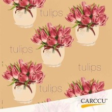 PRINTED PACKING PAPERS Tulip Bunch, Brown 40 gr, 60*85 cm, 10 kg 436pcs