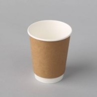 Double wall brown paper hot cup 350ml 20 pcs, 90 mm
